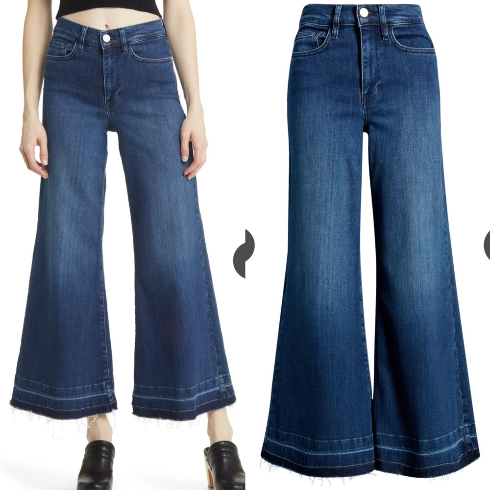 FRAME Le Palazzo Crop Wide Released Hem - Picture 1 of 12
